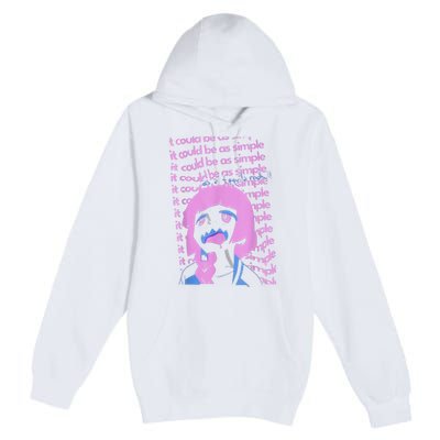 It Could Be As Simple Anime Girl Premium Pullover Hoodie