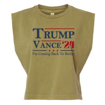 IM Coming Back To Butler Trump Vance 2024 Trump Jd Vance 24 Garment-Dyed Women's Muscle Tee