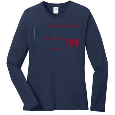 IM Coming Back To Butler Trump Vance 2024 Trump Jd Vance 24 Ladies Long Sleeve Shirt