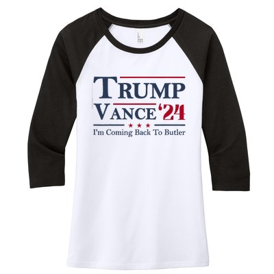 IM Coming Back To Butler Trump Vance 2024 Trump Jd Vance 24 Women's Tri-Blend 3/4-Sleeve Raglan Shirt