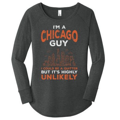 Illinois Could Be A Quitter But Highly Unlikely Chicago Women's Perfect Tri Tunic Long Sleeve Shirt