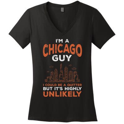 Illinois Could Be A Quitter But Highly Unlikely Chicago Women's V-Neck T-Shirt