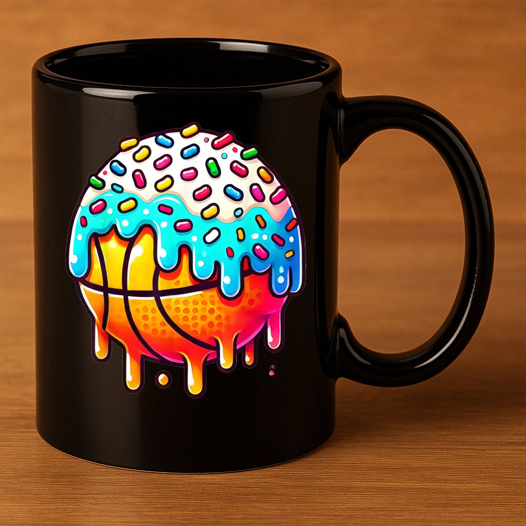 Ice Cream Basketball Drip Boy Girl Basketball Stuff  11oz C Handle Ceramic Mug