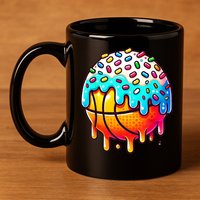 Ice Cream Basketball Drip Boy Girl Basketball Stuff  11oz C Handle Ceramic Mug