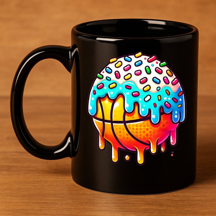 Ice Cream Basketball Drip Boy Girl Basketball Stuff  11oz C Handle Ceramic Mug