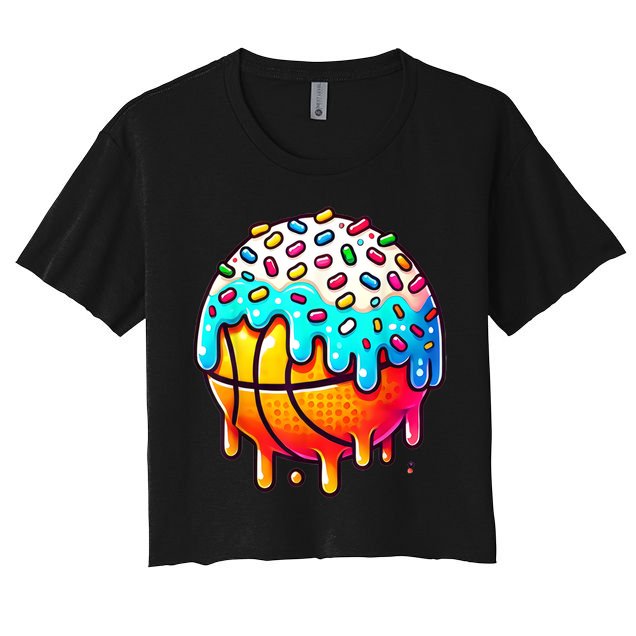 Ice Cream Basketball Drip Boy Girl Basketball Stuff  Women's Crop Top Tee