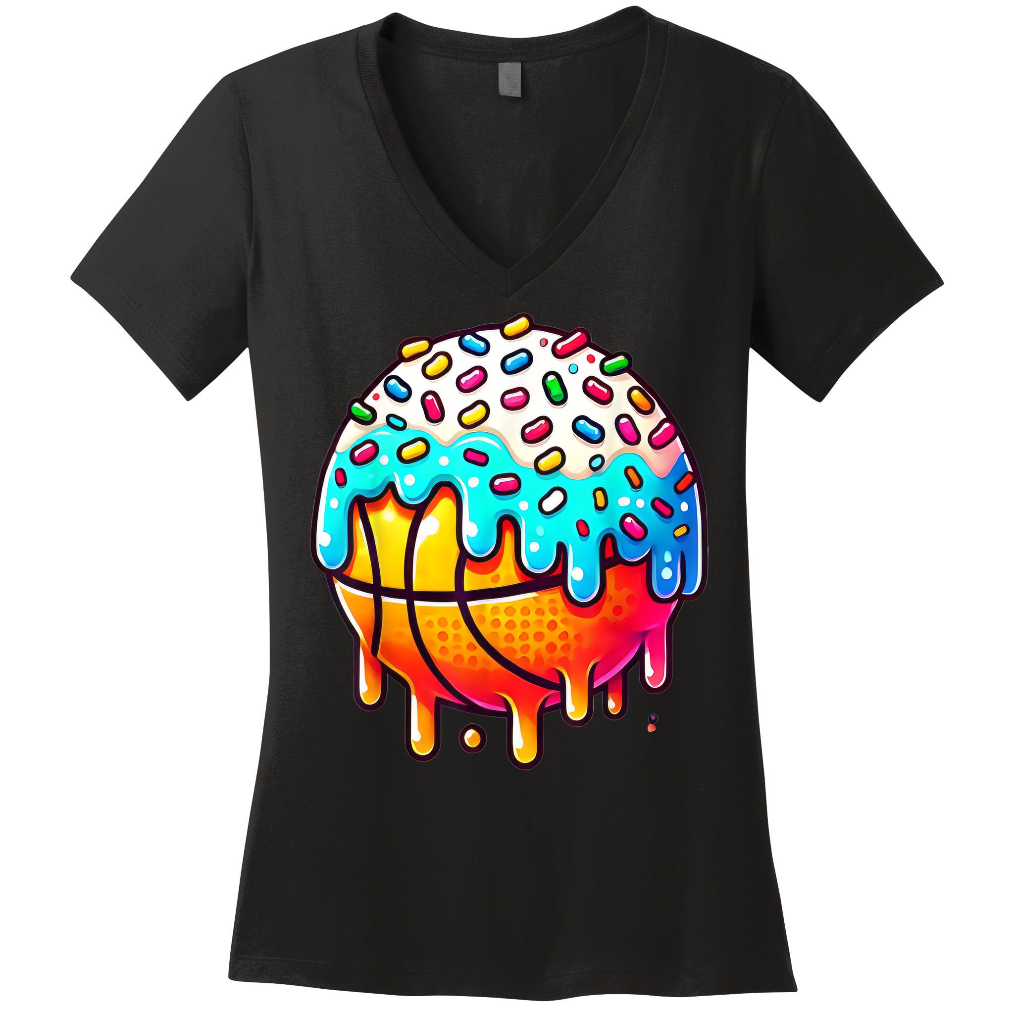 Ice Cream Basketball Drip Boy Girl Basketball Stuff  Women's V-Neck T-Shirt