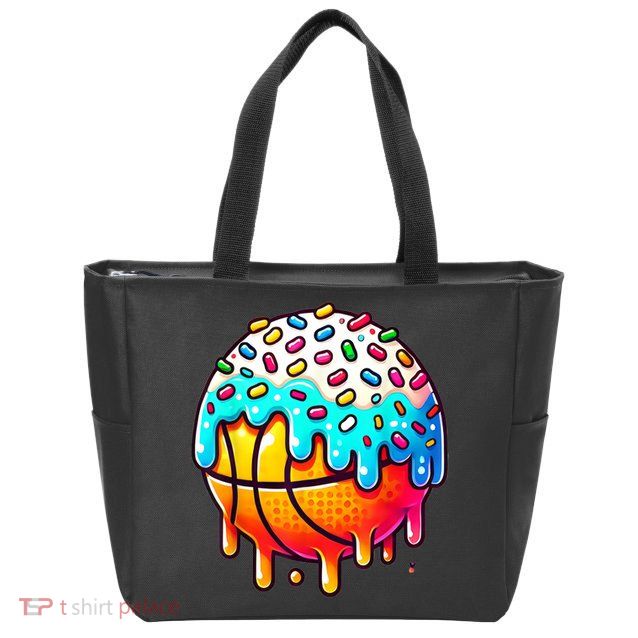 Ice Cream Basketball Drip Boy Girl Basketball Stuff  Zip Tote Bag