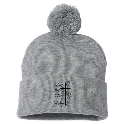 I Cant But I Know A Guy Jesus Cross Funny Christian Pom Pom 12in Knit Beanie