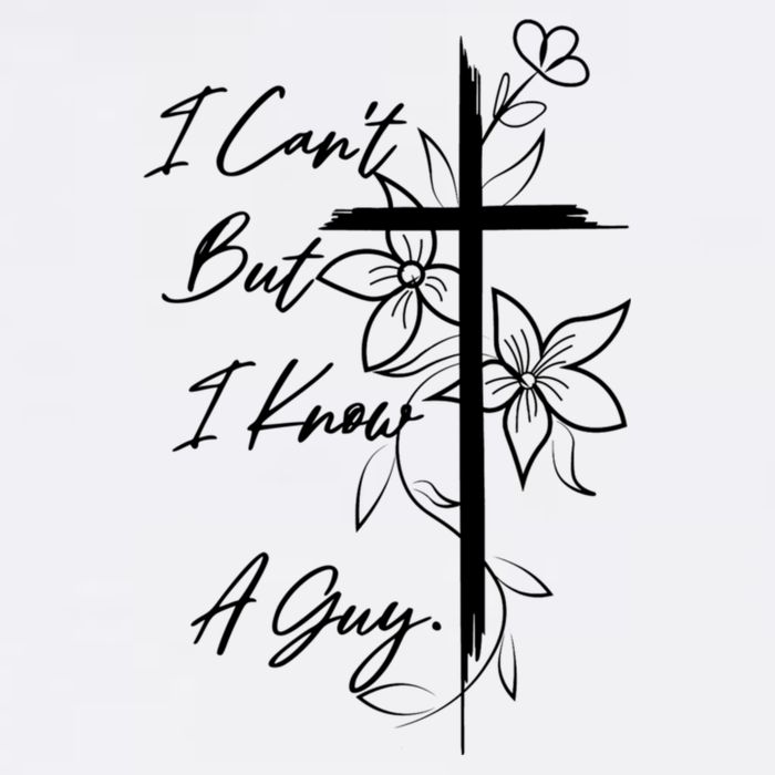 I Cant But I Know A Guy Jesus Cross Funny Christian Toddler Fine Jersey T-Shirt