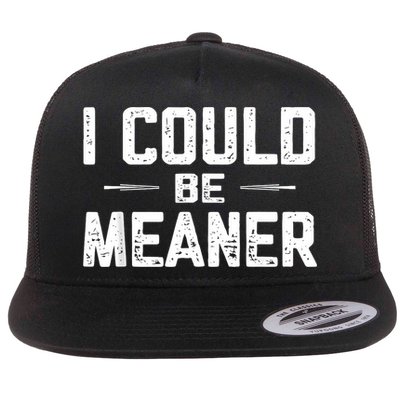 I Could Be Meaner Funny Adult Humor Funny Sarcastic Flatbill Hat