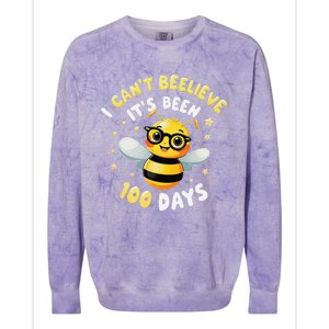 I CanT Believe Its Been 100 Days Funny Bee 100th Day School Colorblast Crewneck Sweatshirt