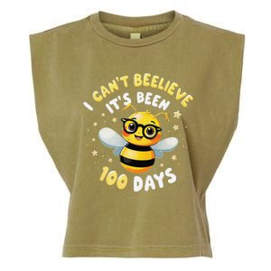 I CanT Believe Its Been 100 Days Funny Bee 100th Day School Garment-Dyed Women's Muscle Tee