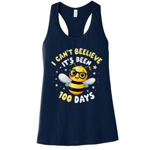 I CanT Believe Its Been 100 Days Funny Bee 100th Day School Women's Racerback Tank