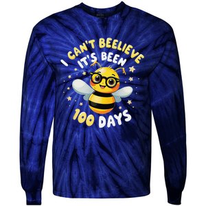 I CanT Believe Its Been 100 Days Funny Bee 100th Day School Tie-Dye Long Sleeve Shirt