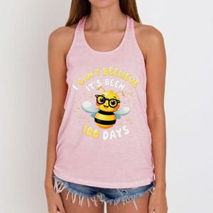 I CanT Believe Its Been 100 Days Funny Bee 100th Day School Women's Knotted Racerback Tank