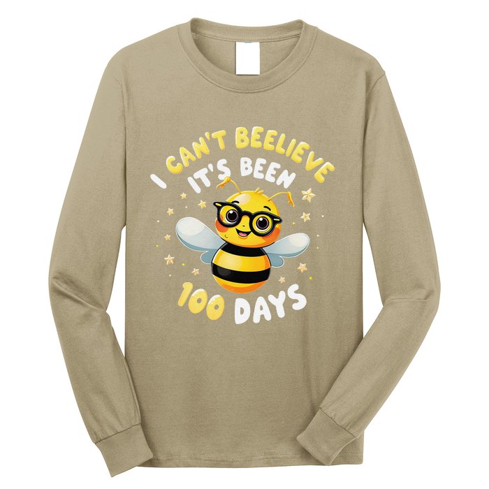 I CanT Believe Its Been 100 Days Funny Bee 100th Day School Long Sleeve Shirt