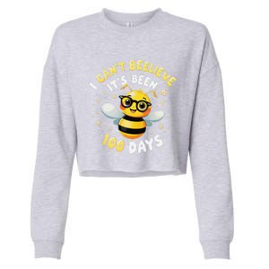 I CanT Believe Its Been 100 Days Funny Bee 100th Day School Cropped Pullover Crew