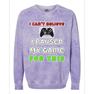 I Cant Believe I Paused My Game For This Gamer Gift Colorblast Crewneck Sweatshirt