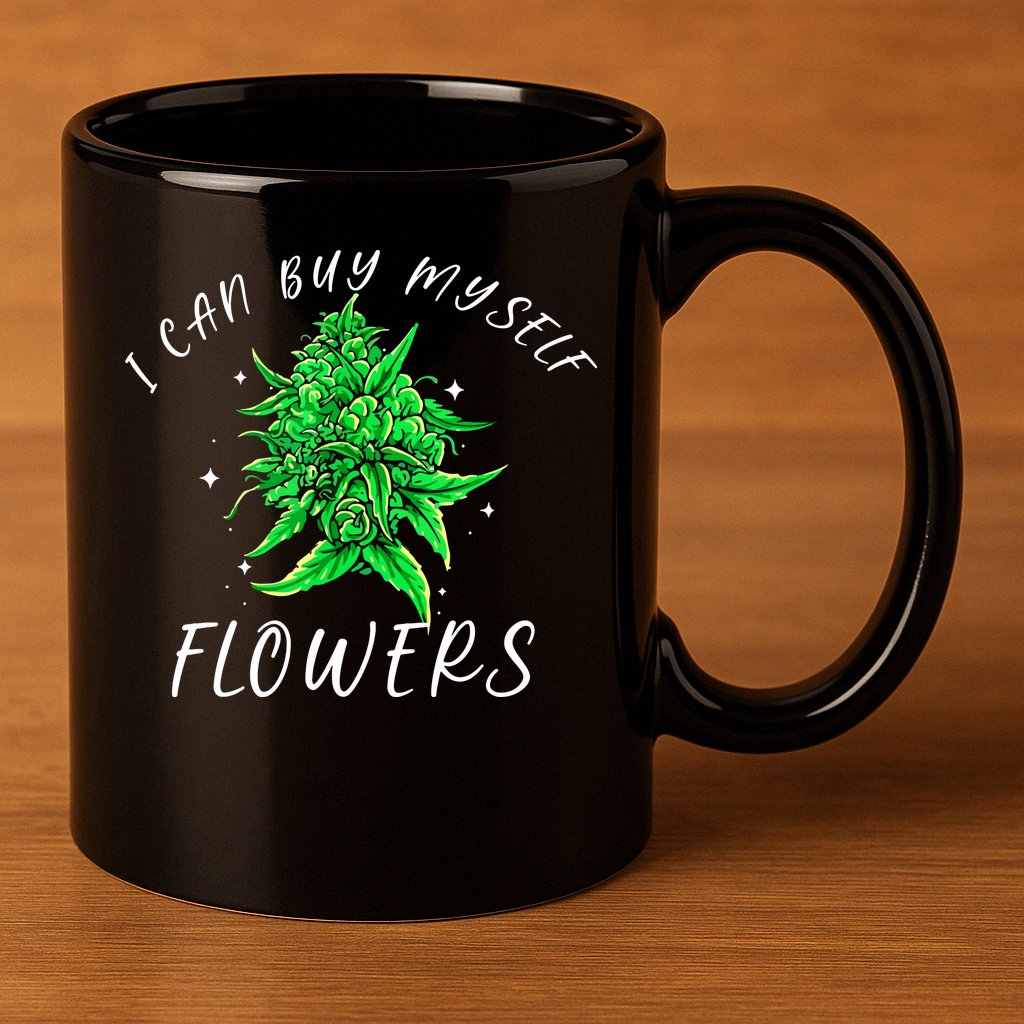 I Can Buy Myself Flowers Weed Funny 420 Day Cannabis 11oz C Handle Ceramic Mug