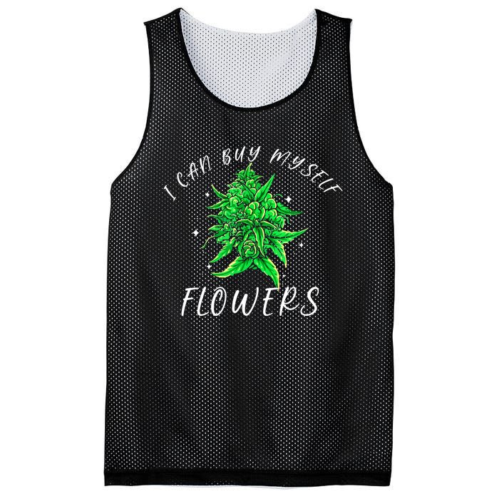 I Can Buy Myself Flowers Weed Funny 420 Day Cannabis Mesh Reversible Basketball Jersey Tank