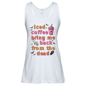 Iced Coffee Brings Me Back From The Dead Funny Halloween Ladies Essential Flowy Tank