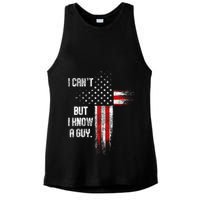 I Cant But I Know A Guy Jesus Cross Christian Believer Ladies PosiCharge Tri-Blend Wicking Tank