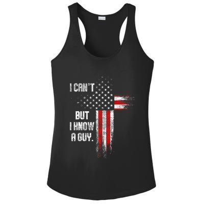 I Cant But I Know A Guy Jesus Cross Christian Believer Ladies PosiCharge Competitor Racerback Tank
