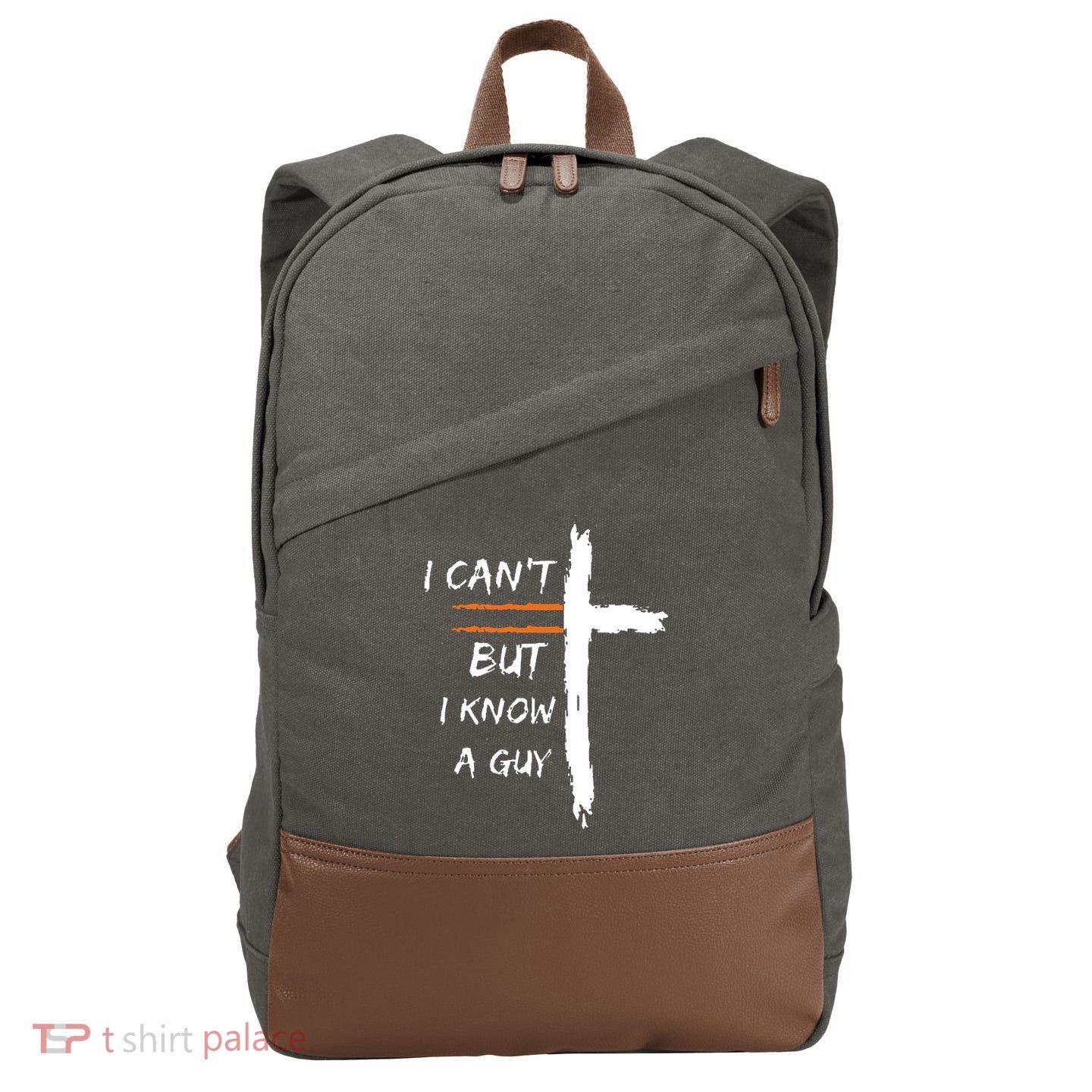 I Cant But I Know A Guy Christian Faith Jesus Cotton Canvas Backpack