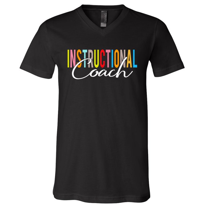 Instructional Coach Back To School Gift V-Neck T-Shirt