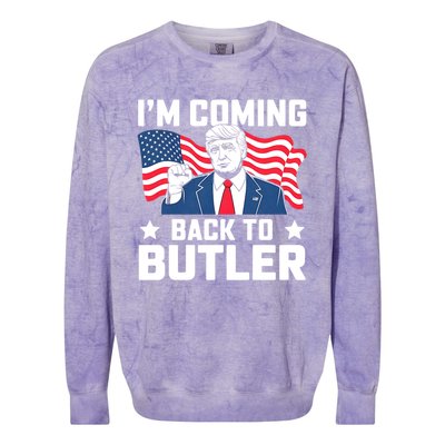 I’M Coming Back To Butler Colorblast Crewneck Sweatshirt