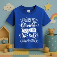 I Can't Be Held Responsible For What My Face Does Cool Gift Toddler T-Shirt