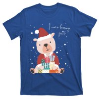 I Come Bearing Funny Gift Funny Christmas Santa Claus Polar Bear Funny Gift T-Shirt