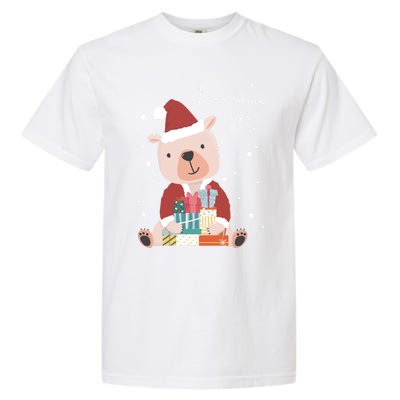 I Come Bearing Funny Gift Funny Christmas Santa Claus Polar Bear Funny Gift Garment-Dyed Heavyweight T-Shirt