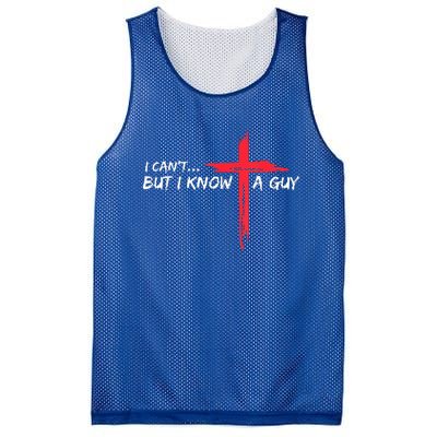 I Can't But I Know A Guy Jesus Cross Funny Christian Mesh Reversible Basketball Jersey Tank