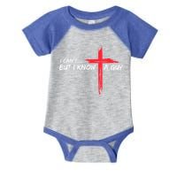 I Can't But I Know A Guy Jesus Cross Funny Christian Infant Baby Jersey Bodysuit