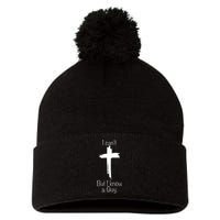 I Can't But I Know A Guy Jesus Cross Christian Pom Pom 12in Knit Beanie