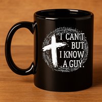 I can't but I know a guy Jesus cross funny christian Faith 11oz C Handle Ceramic Mug