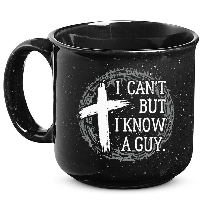 I can't but I know a guy Jesus cross funny christian Faith 15oz Campfire Ceramic Mug