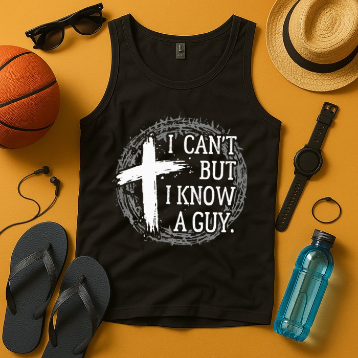 I can't but I know a guy Jesus cross funny christian Faith Tank Top