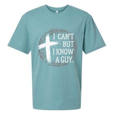 I can't but I know a guy Jesus cross funny christian Faith Sueded Cloud Jersey T-Shirt