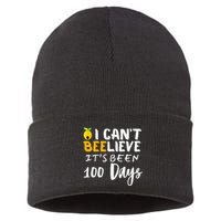 I CanT Believe Its Been 100 Days Funny Beehive Sustainable Knit Beanie