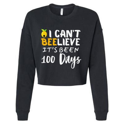 I CanT Believe Its Been 100 Days Funny Beehive Cropped Pullover Crew