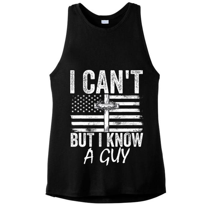 I Can't But I Know A Guy Jesus Cross Funny Christian Ladies PosiCharge Tri-Blend Wicking Tank