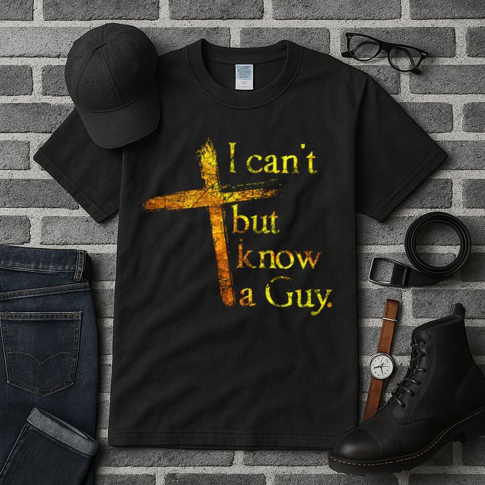 I Can't But I Know A Guy Jesus Cross Funny Christian Tall T-Shirt