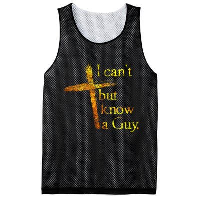 I Can't But I Know A Guy Jesus Cross Funny Christian Mesh Reversible Basketball Jersey Tank