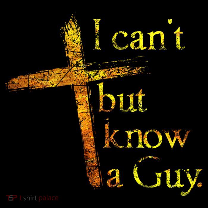 I Can't But I Know A Guy Jesus Cross Funny Christian Sustainable Knit Beanie