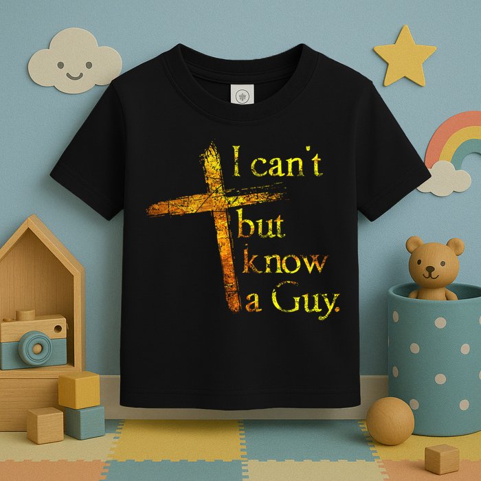 I Can't But I Know A Guy Jesus Cross Funny Christian Toddler T-Shirt