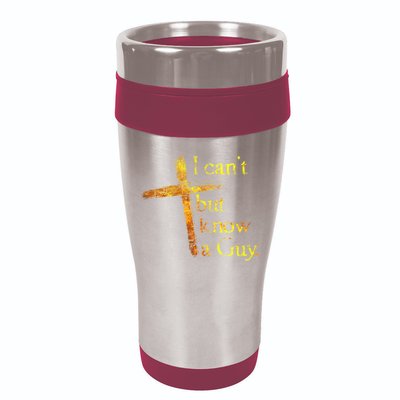 I Can't But I Know A Guy Jesus Cross Funny Christian 16oz Travel Tumbler
