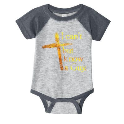 I Can't But I Know A Guy Jesus Cross Funny Christian Infant Baby Jersey Bodysuit